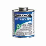 Weld-On® 735™ Wet N Fast™ 12496 Low VOC Medium Body Solvent Cement With Applicator Cap, 1 pt Container, Blue