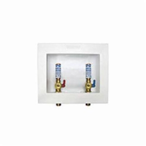 Water-Tite 85711 Econo Center Drain Washing Machine Outlet Box With Valve and Hammer Arrester, Brass