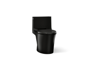 Kohler® 1381-7 1-Piece Toilet, Veil®, Elongated Bowl, 15-3/8 in H Rim, 12 in Rough-In, 0.8, 1.28 gpf Flush Rate, Black