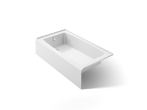 Kohler® 26108-LA-0 Entity® 60 in x 32 in Alcove Bath With Left Drain, White