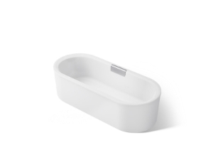 Kohler® 29329-0-0 Volute® 70-7/8 in x 30-3/8 in Freestanding Bath With Shroud, White