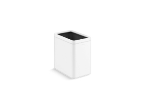 Kohler® 31314-STW Dual-compartment Trash Can, 25 L Capacity, 9-7/8 in L, Stainless Steel/Plastic, White