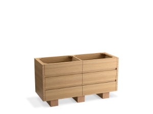 Kohler® 32299-STT Landshapes® by Daniel Arsham 60 in Bathroom Vanity Cabinet, Stratified Oak