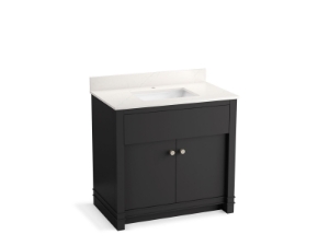 Kohler® 33266-DWG Alouette™ 36 in Bathroom Vanity Cabinet With Sink and Quartz Top, Ferrous Grey