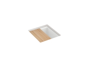 Kohler® 33711-PC-CM6 Billings Bar Sink with Accessories, Matte White, Rectangle Shape, 15-1/4 in L x 15-9/16 in W Bowl x 8 in D Bowl, 8-5/8 in H x 18-5/16 in W x 17-1/2 in L, Neoroc Composite