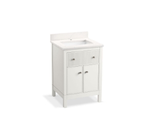 Kohler® 35018-0 Malin™ by Studio McGee 24 in Bathroom Vanity Cabinet With Sink and Quartz Top, White