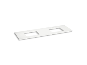 Kohler® 36573-MMW Silestone® 73" Quartz Vanity Top With Two Rectangular Cutouts, Miami White