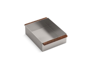 Kohler® 37918-WAL-NA Soaking Bin, Walnut Wood/Stainless Steel