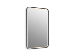 Kohler® 38023-DLM-BLL Essential Ultrabright 22" X 34" Rectangular Lighted Framed Mirror, Matte Black