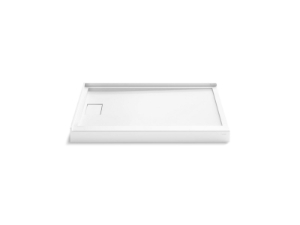 Kohler® 44144-HW1 Stoneridge™ 48" X 36" Corner Shower Base, Left Drain, Honed White