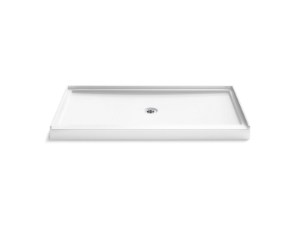 Kohler® 44160-HW1 Stoneridge™ 66" X 36" Alcove Shower Base, Center Drain, Honed White