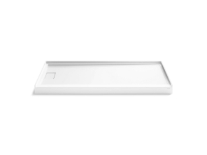 Kohler® 44161-HW1 Stoneridge™ 72" X 34" Alcove Shower Base, Left Drain, Honed White