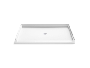 Kohler® 44167-HW1 Stoneridge™ 62" X 42" Alcove Shower Base, Center Drain, Honed White