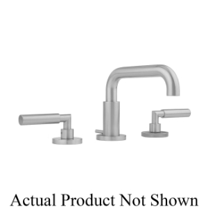 Jaclo® 8882-T459-1.2-SN Downtown Contempo Contemporary/Modern Widespread Bathroom Sink Faucet With Round Escutcheon, 1.5 gpm Flow Rate, 3-1/8 in H Spout, Satin Nickel, 2 Handles, Pop-Up Drain