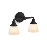 Kohler® 10571-BLL Devonshire® Bathroom Sconce, Matte Black Housing, (2) Lamps