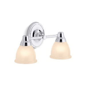 Kohler® 11366-CPL Forte® Dimmable Bathroom Sconce, 120 VAC, Polished Chrome Housing, (2) Lamps
