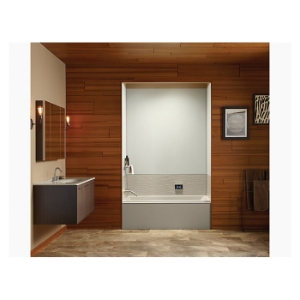 Kohler® 1167-XHGHL-96 Underscore® Heated Air Bathtub, BubbleMassage™/Whirlpool, Rectangular Shape, 60 in L x 30 in W, Left Hand Drain, Biscuit