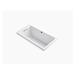 Kohler® 1168-GHW-96 Underscore® Heated Air Bathtub With Bask® Heated Surface, BubbleMassage™, Rectangular Shape, 60 in L x 32 in W, Reversible Drain, Biscuit