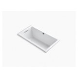 Kohler® 1168-GHW-96 Underscore® Heated Air Bathtub With Bask® Heated Surface, BubbleMassage™, Rectangular Shape, 60 in L x 32 in W, Reversible Drain, Biscuit