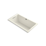 Kohler® 1168-GHW-96 Underscore® Heated Air Bathtub With Bask® Heated Surface, BubbleMassage™, Rectangular Shape, 60 in L x 32 in W, Reversible Drain, Biscuit