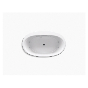 Kohler® 5714-JH-7 Underscore® Heated Bathtub, Whirlpool, Oval Shape, 59-15/16 in L x 36 in W, Center Drain, Black