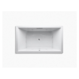 Kohler® 1174-JH-0 Underscore® Heated Bathtub, Whirlpool, Rectangular Shape, 72 in L x 42 in W, Center Drain, White