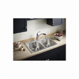 Sterling® 11850-4-NA Self-Rimming Kitchen Sink With SilentShield® Sound Absorption Technology, Southhaven®, Luster Bowl/Satin Deck, Rectangle Shape, 14 in Left, 14 in Right L x 15-1/8 in Left, 15-1/8 in Right W, 4 Faucet Holes