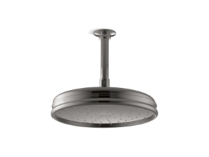 Kohler® 13693-G-TT Single-Function Rain Shower Head, 1.75 gpm Flow Rate, Surface Mounting, 10-7/16 in Dia Head, Vibrant® Titanium