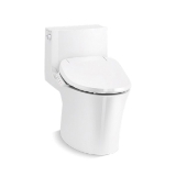 Kohler® 1381-HC-0 1-Piece Toilet With Skirted Trapway and Concealed Cord, Veil®, Elongated Bowl, 15-3/8 in H Rim, 12 in Rough-In, 0.8/1.28 gpf, White