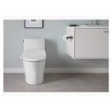 Kohler® 1381-HC-0 1-Piece Toilet With Skirted Trapway and Concealed Cord, Veil®, Elongated Bowl, 15-3/8 in H Rim, 12 in Rough-In, 0.8/1.28 gpf, White