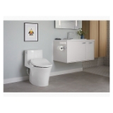Kohler® 1381-HC-0 1-Piece Toilet With Skirted Trapway and Concealed Cord, Veil®, Elongated Bowl, 15-3/8 in H Rim, 12 in Rough-In, 0.8/1.28 gpf, White