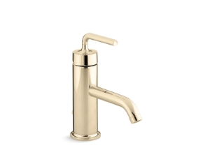 Kohler® 14402-4A-AF Purist® Tall Single Handle Bathroom Sink Faucet, 1.2 gpm Flow Rate, 2-1/2 in H Spout, 1 Handle, Touch-Activated Drain, 1 Faucet Hole, Vibrant® French Gold