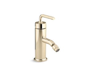 Kohler® 14434-4A-AF Purist® Bidet Faucet, Vibrant® French Gold, Pop-Up Drain