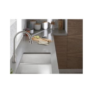 Sterling® 20024-PC-NA Equal Kitchen Sink With SilentShield® Technology, Ludington®, Satin, Rectangle Shape, 14-9/16 in Left, 14-9/16 in Right L x 16-9/16 in Left, 16-9/16 in Right W, 32 in L x 18-5/16 in W x 9-5/16 in H, 18 ga Stainless Steel