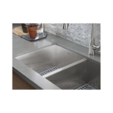 Sterling® 20024-PC-NA Equal Kitchen Sink With SilentShield® Technology, Ludington®, Satin, Rectangle Shape, 14-9/16 in Left, 14-9/16 in Right L x 16-9/16 in Left, 16-9/16 in Right W, 32 in L x 18-5/16 in W x 9-5/16 in H, 18 ga Stainless Steel