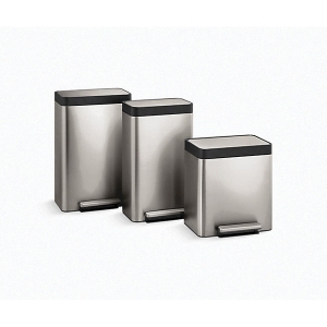 Kohler® 20942-BST Pantry Compact Step Can, 8 gal Capacity, 16-13/16 in L, Stainless Steel, Black
