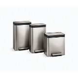 Kohler® 20942-BST Pantry Compact Step Can, 8 gal Capacity, 16-13/16 in L, Stainless Steel, Black