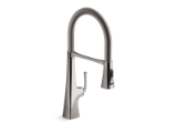 Kohler® 22061-TT Graze® Semi-Professional Kitchen Faucet, 1.5 gpm Flow Rate, Titanium, 1 Handle, 1 Faucet Hole, Vibrant® Titanium