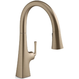 Kohler® 22068-BV Graze® Pull-Down Kitchen Faucet, 1.5 gpm Flow Rate, Vibrant® Brushed Bronze, 1 Handle, Touchless Function