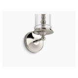 Kohler® 22545-SC01-SNL Damask® Sconce, (1) Type G/T Lamp, 120 V, Polished Nickel Housing