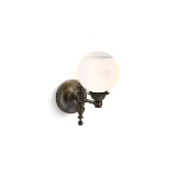 Kohler® 22546-SC01-BZL Damask® Lacemaker Sconce, (1) Type G/T Lamp, 120 V, Oil-Rubbed Bronze Housing