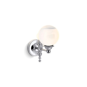 Kohler® 22546-SC01-CPL Damask® Lacemaker Sconce, (1) Type G/T Lamp, 120 V, Polished Chrome Housing