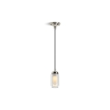 Kohler® 22653-PE01-SNL Artifacts® Pendant Fixture, (1) Type B/Edison Lamp, 40 W Fixture, 120 V, Polished Nickel Housing