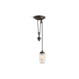 Kohler® 22654-PE01-BZL Artifacts® Adjustable Pendant Fixture, (1) Type B/Edison Lamp, 40 W Fixture, 120 V, Oil-Rubbed Bronze Housing