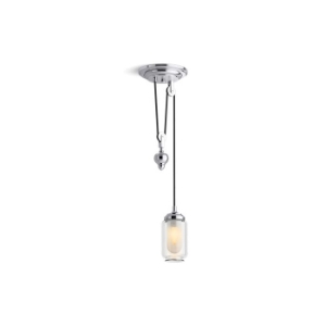 Kohler® 22654-PE01-CPL Artifacts® Adjustable Pendant Fixture, (1) Type B/Edison Lamp, 40 W Fixture, 120V, Polished Chrome Housing