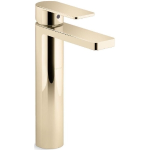 Kohler® 23475-4-AF Parallel® Tall Sink Faucet, 1.2 gpm Flow Rate, 2 Handles, Pop-Up Drain, Vibrant® French Gold