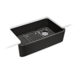 Kohler® 24268-7 Ironridge™ Farmhouse Kitchen Sink, Black Black™, 30-13/16 in L x 19-11/16 in W x 9 in D Bowl, 34 in L x 22 in W x 10-1/16 in H, Cast Iron