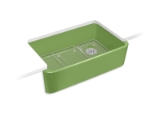 Kohler® 24268-34 Ironridge™ Farmhouse Kitchen Sink, Fresh Green, 30-13/16 in L x 19-11/16 in W x 9 in D Bowl, 34 in L x 22 in W x 10-1/16 in H, Cast Iron