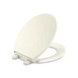 Kohler® 24494-A-96 Transitional Toilet Seat, Border™, Round Bowl, Contoured/Round Closed Front, Plastic, Biscuit, Slow Close Hinge