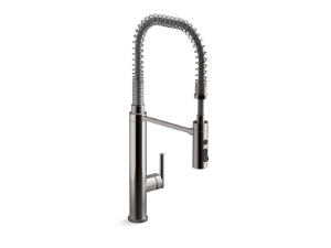 Kohler® 24982-TT Purist® 3-Function Kitchen Sink Faucet, 1.5 gpm Flow Rate, Vibrant® Titanium, 1 Handle